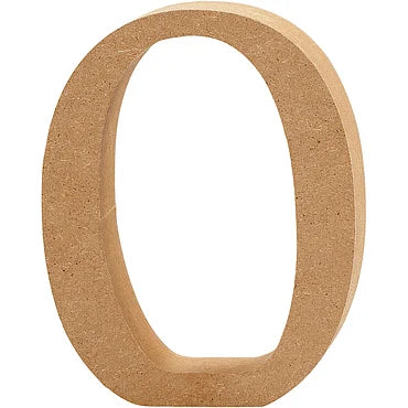 Cijfer 0 MDF 8cm