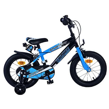 Volare Sportivo Fiets - 14" - Blauw Zwart - Twee Handremmen