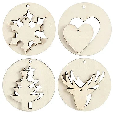 Houten Kersthangers 2in1