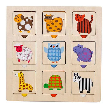 Houten Inlegpuzzel Zoek het Dier bij de Kleur