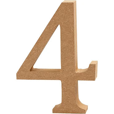 Cijfer 4 MDF 8cm