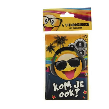 Uitnodigingen Emoji Tropical DJ