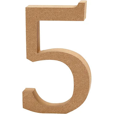 Cijfer 5 MDF 13cm