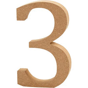 Cijfer 3 MDF 8cm
