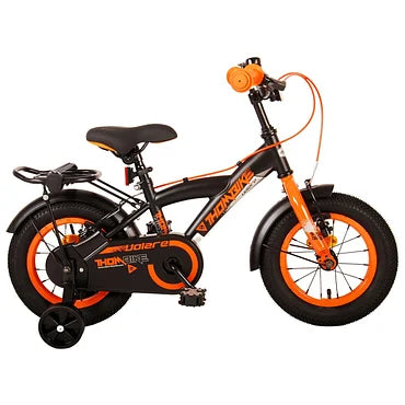 Volare Thombike Fiets - 12" - Zwart Oranje - Twee Handremmen