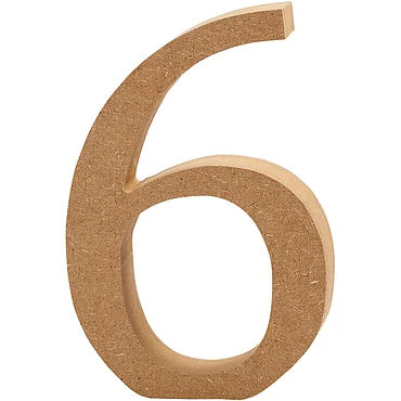 Cijfer 6 MDF 8cm