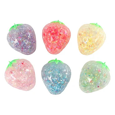 Glitter Aardbei Knijpbal