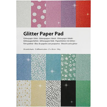 Glitterpapier Blok A4 150gr