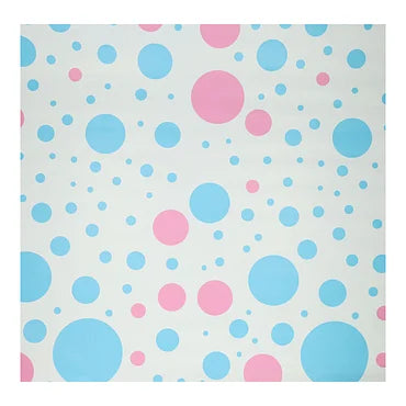 Cadeaupapier Blauw/Roze Stippen