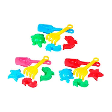 Sun Fun Schepje met Harkje en 3 Zandvormen