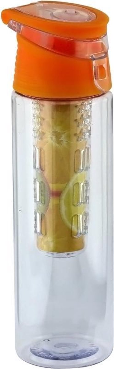 Tritan water infuser fles met anti lek dop en ophang clip - Fruit water fles - 0