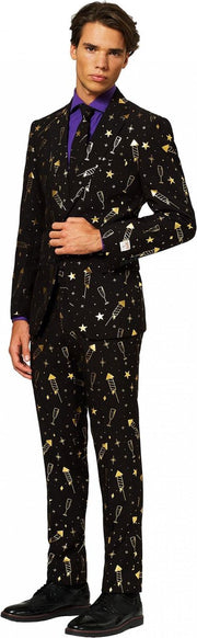 OppoSuits Fancy Fireworks - Mannen Kostuum - Gekleurd - Feest - Maat 58