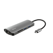 Trust Dalyx 7-in-1 USB-C-adapter USB Hub Grijs