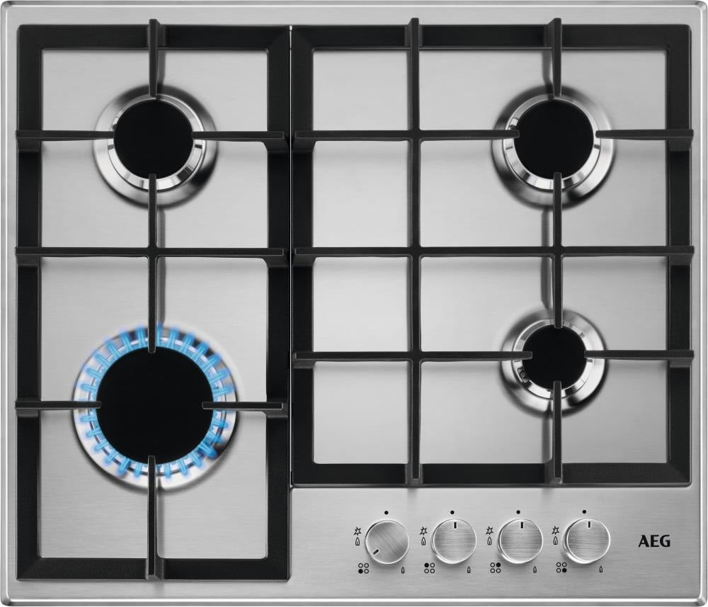 AEG HGB64200SM Gas kookplaat Grijs