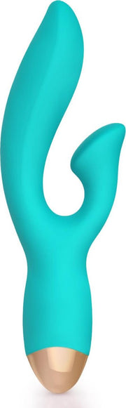 Hoogwaardige Tarzan G-spot Vibrator – Vlakke Clitoris Stimulator Vloeibaar Siliconen 16 cm - Turquoise