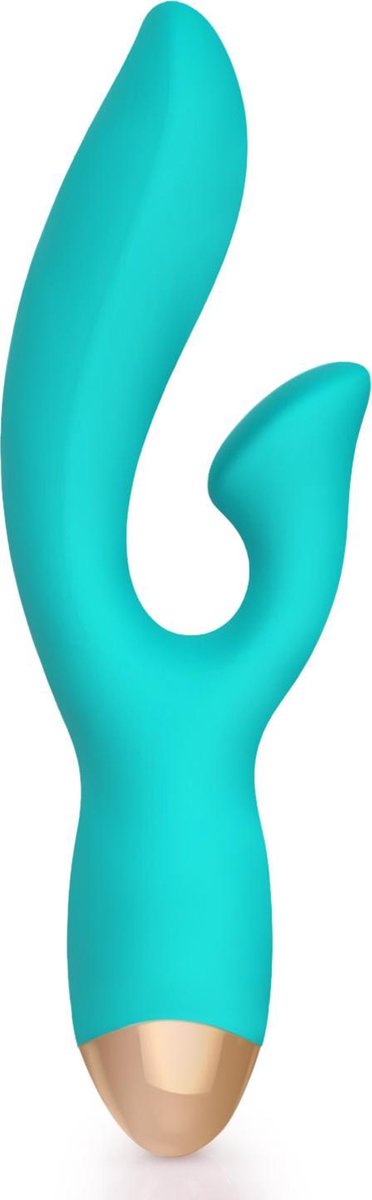 Hoogwaardige Tarzan G-spot Vibrator – Vlakke Clitoris Stimulator Vloeibaar Siliconen 16 cm - Turquoise