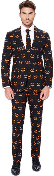 OppoSuits Black-O Jack-O - Mannen Zomer Kostuum - Zwart - Halloween - Maat 52