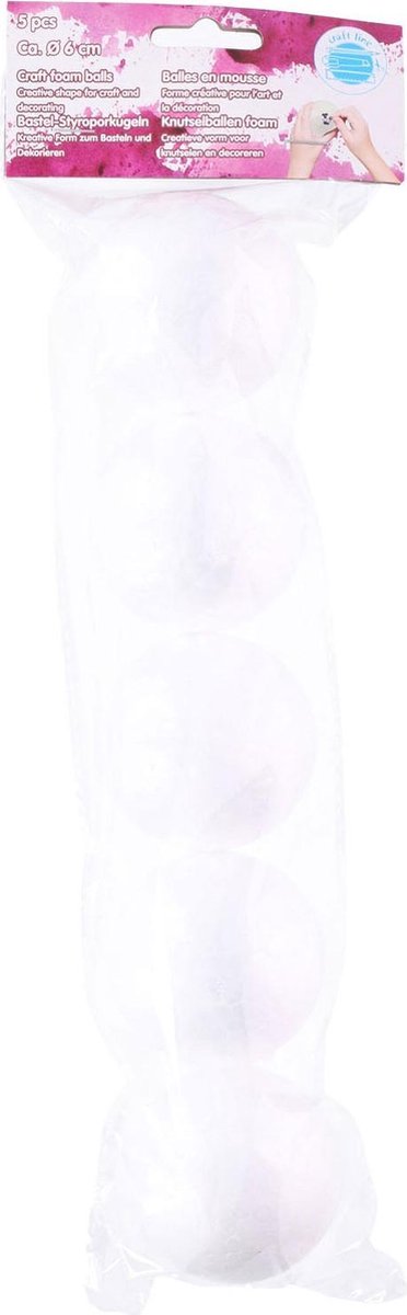 Foam Knutselballen | Wit | 5 stuks