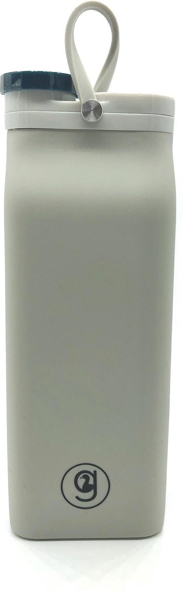 green-goose® Opvouwbare Waterfles | 600 ml | Grijs | Luxe Siliconen Melkfles | Duurzaam | Praktisch voor Onderweg