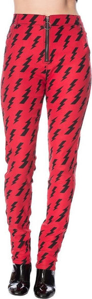 Banned Skinny fit broek -M- THUNDERBOLT SKINNIES Rood