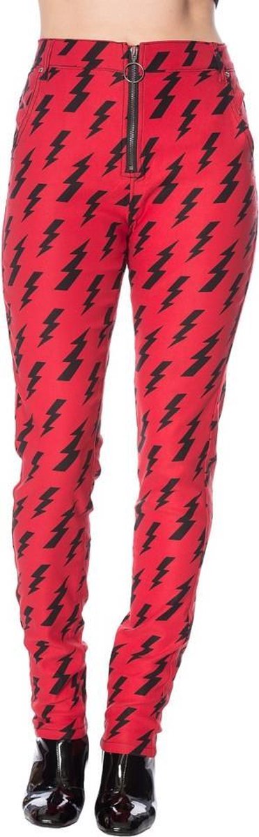 Banned Skinny fit broek -M- THUNDERBOLT SKINNIES Rood