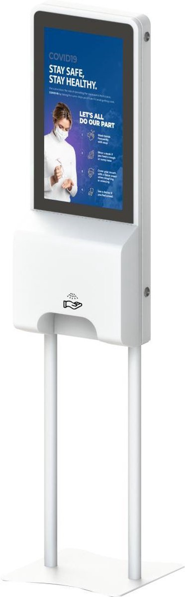 Multimedia-desinfectiezuil met sensor