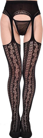 Zwarte Jarretel Panty - Ella