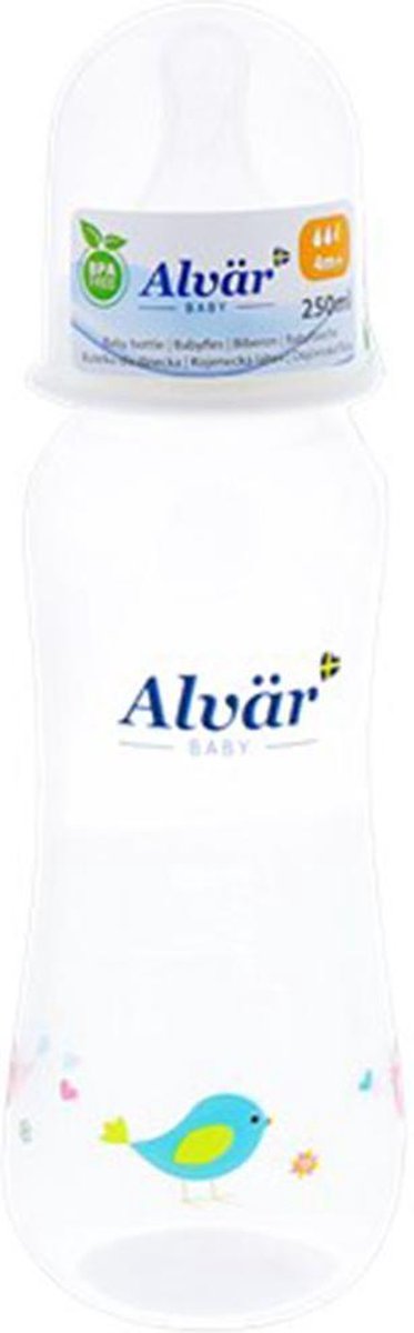 Alvar Babyfles - Wit / Transparant - Kunststof - 250 ml - Ø 6 x 19