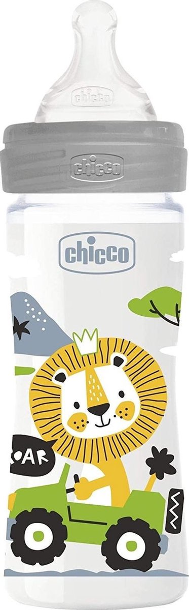 Chicco Zuigfles 250 Ml Polymeer/siliconen Grijs/transparant