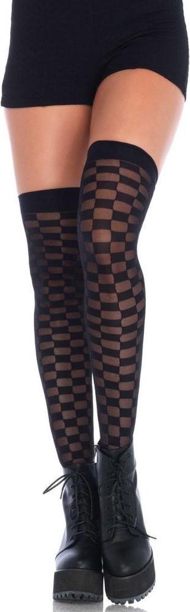 Leg Avenue Kousen Checkerboard Zwart