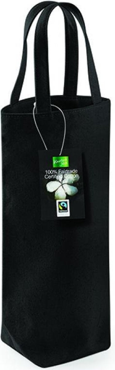 Fairtrade Cotton Bottle Bag (Zwart)