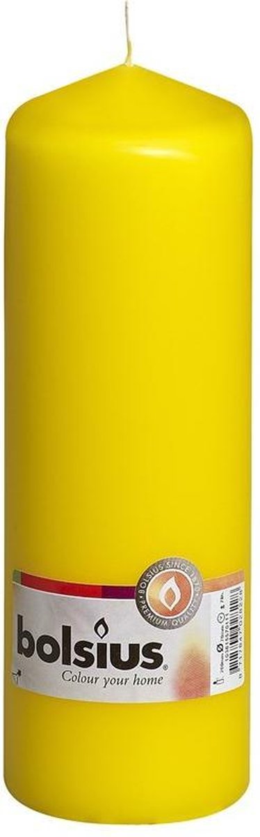 8 stuks Bolsius geel stompkaarsen 200/70 (72 uur)
