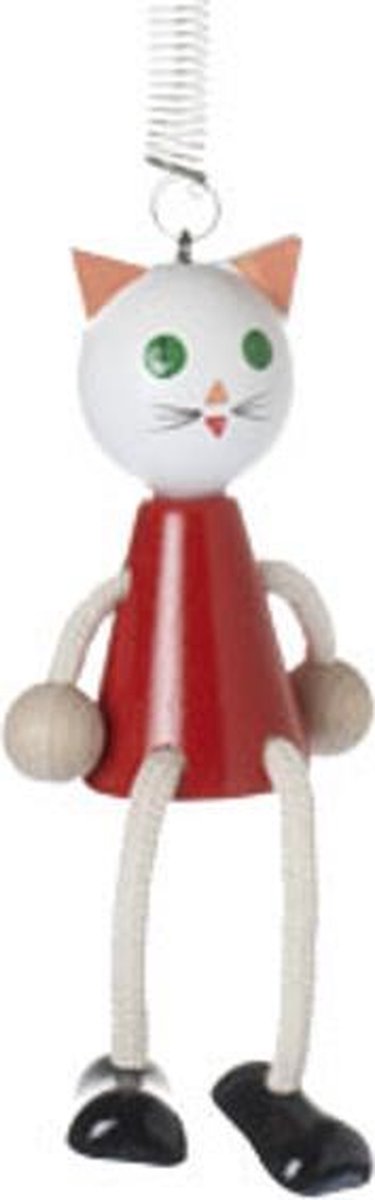 Zitfiguur gekleurd poes aan veer