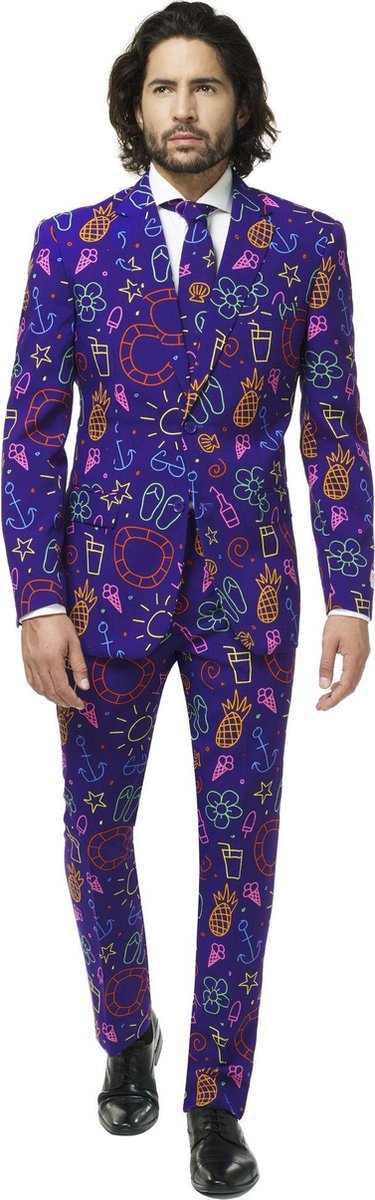OppoSuits Doodle Dude - Carnavalspak - Heren - Paars - Maat 60