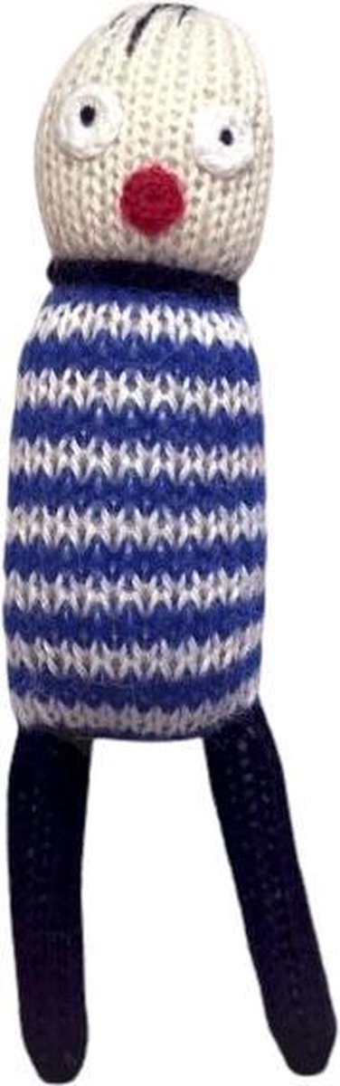 Luckyboysunday Knuffelfiguur Bow Jovi 14 Cm Wol Blauw