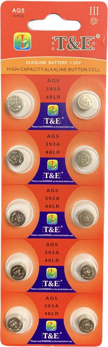 AG5 Alkaline Batterijen LR754/LR48 – Knoopcel - Hoge Capaciteit – 10 Stuks