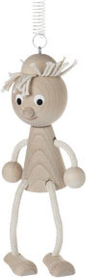 Zitfiguur blank hout meisje aan veer.