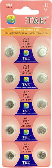 AG2 Alkaline Batterijen LR726/LR59 – Knoopcel - Hoge Capaciteit – 10 Stuks