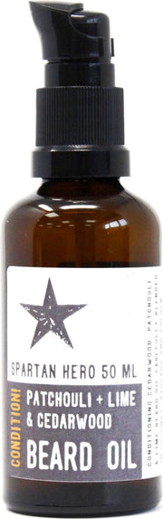 Baardolie Patchouli - Cederhout - Limoen - 50 ml - Etherische Olie - Baardgroei - Kokosolie - Jojoba Olie - Puur Natuur - EU gecertificeerd