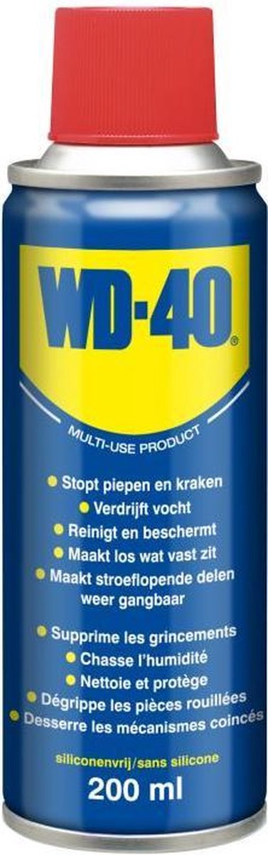 WD-40 Kruipolie - Maakt Stroeflopende Delen Weer Gangbaar - Stopt Piepen & Kraken - 200ml