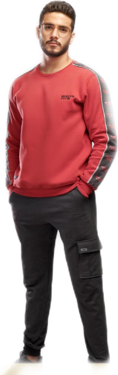 Embrator mannen Joggingpak rood/donker grijs maat M