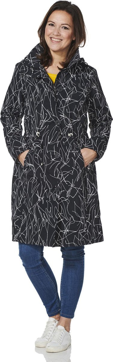 Coat Berbel black/off white-L
