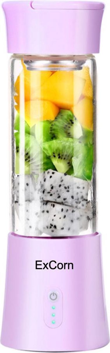 ExCorn Smoothie Maker T8 – Blender To Go – Draagbare Blender – Portable Blender – Draadloos – USB Oplaadbaar – Blender Smoothie – Mini Blender