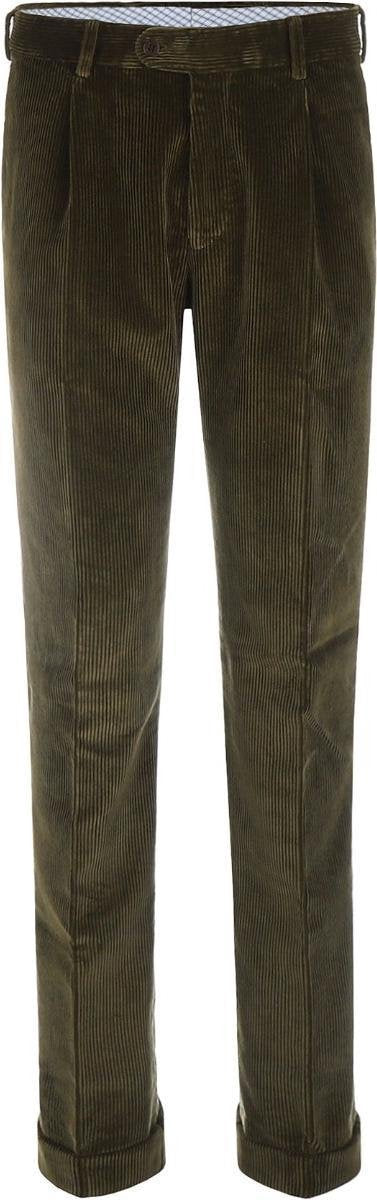 The English Hatter Mannen Corduroy Pantalon Brede Rib Groen Katoen Maat: 52