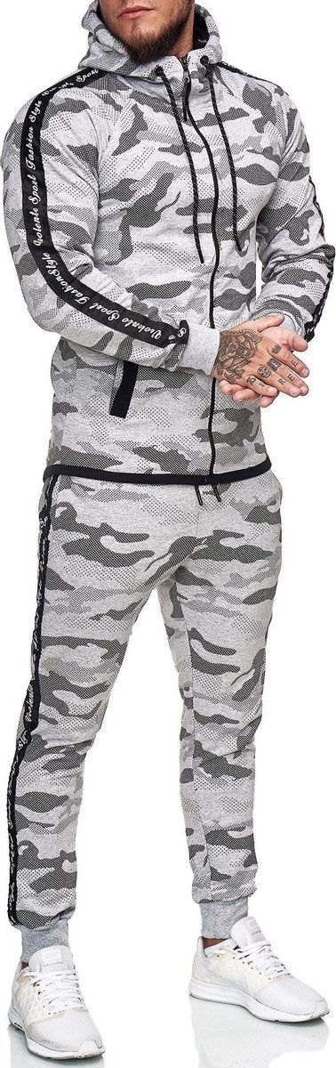 Heren - joggingpak - Camouflage - Grijs - 1011