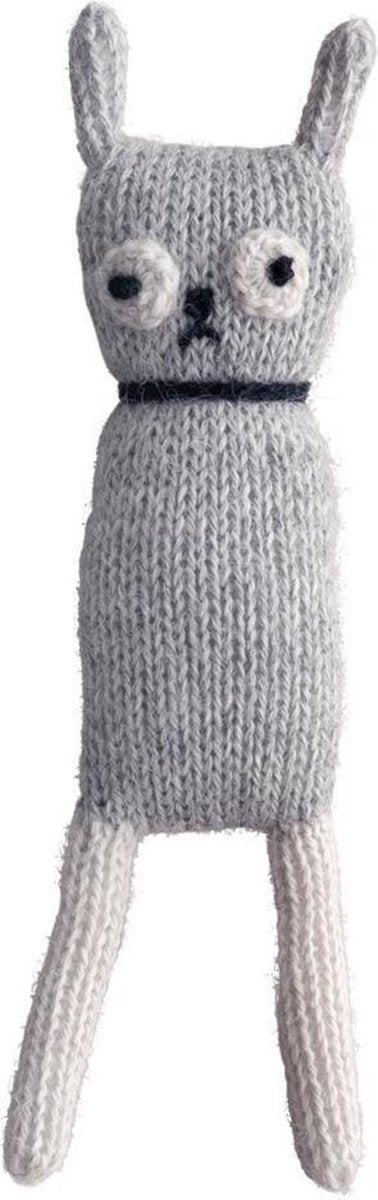 Luckyboysunday Knuffelhond 14 Cm Alpaca Wol Grijs