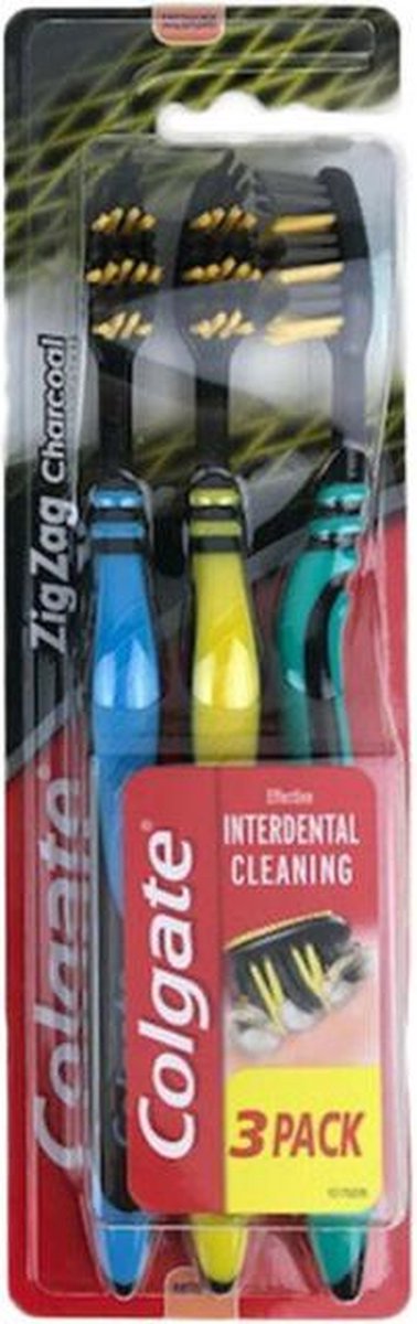 Colgate Zig Zag Charcoal tandenborstels - 3 stuks