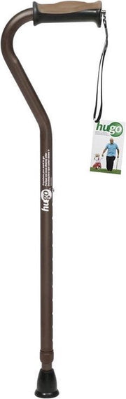 Hugo® Wandelstok met Offset handvat - bruin - Hugo