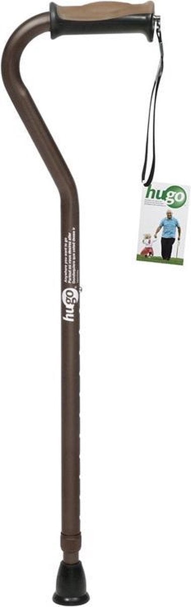 Hugo® Wandelstok met Offset handvat - bruin - Hugo