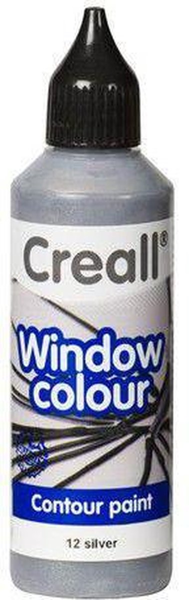 Creall Glass contour -  glasstickerverf zilver 1 FL - 80 ML 20112